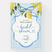 Vintage Streifen Zitrone Hochzeitsdusche Dekor Banner (Vertikal)