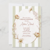 Vintage Streifendusche Einladung (Vorderseite)