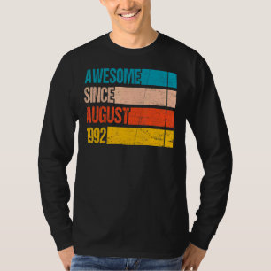 Vintage Streifenfarbe Phantastisch seit August 199 T-Shirt