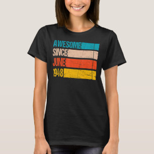 Vintage Streifenfarbe Phantastisch seit Juni 1948 T-Shirt