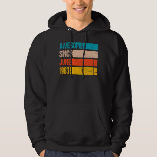 Vintage Streifenfarbe Phantastisch seit Juni 1983 Hoodie