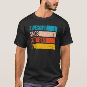 Vintage Streifenfarbe Phantastisch seit Oktober 19 T-Shirt