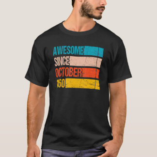 Vintage Streifenfarbe Phantastisch seit Oktober 19 T-Shirt