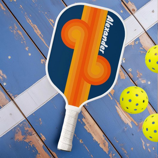 Vintage Streifenschleife mit Name Pickleball Paddl Schläger
