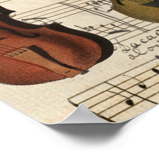 Vintage String-Instrumente Poster (Ecke)