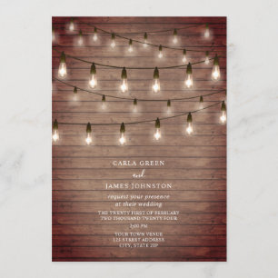 Vintage String Lightbulbs-Hochzeit Einladung