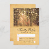 Vintage String Lights Rustic Tree Wedding RSVP (Vorne/Hinten)