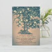 Vintage String Lights Tree Rustikale Hochzeiten lä Einladung (Stehend Vorderseite)
