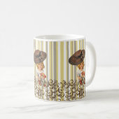 Vintage Strip-Tasse Kaffeetasse (VorderseiteRechts)