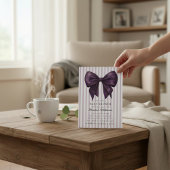 vintage stripe bow Baby Shower QR Invitation Einladung