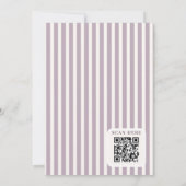 vintage stripe bow Baby Shower QR Invitation Einladung (Rückseite)