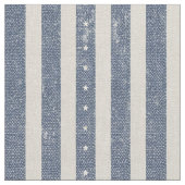 Vintage Stripe & Tiny Stars Blau & Weiß ID1306 Stoff (Nahaufnahme)