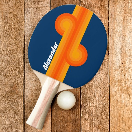 Vintage Strippschleife mit Namen Tischtennis Schläger