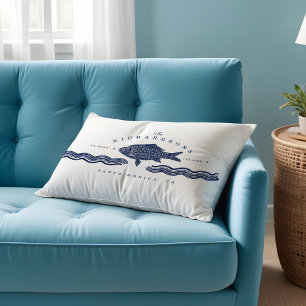 Vintage Strohfische, Waves Ocean Coordinates Dekokissen