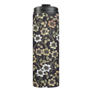 Vintage strukturierter Anemonen-Blumenhintergrund Thermosbecher