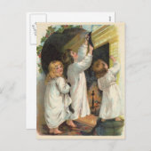 Vintage Strümpfe Weihnachten Postkarte (Vorne/Hinten)