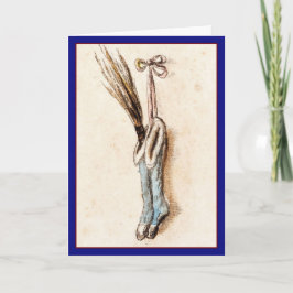 Vintage Strümpfe - Weihnachtskarte Feiertagskarte