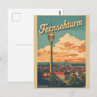Vintage Stuttgarter Fernsehturm deutscher Geschenk