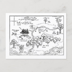 Vintage Style 100 Acre Woods Karte