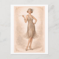 Vintage-Style 1920s Flapper Modeplatte