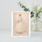Vintage-Style 1950s Wedding Gown Postkarte (Stehend Vorderseite)