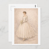 Vintage-Style 1950s Wedding Gown Postkarte (Vorne/Hinten)