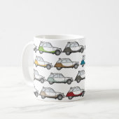 Vintage Style 2cv Oldtimer Muster Kaffeetasse (Vorderseite Links)