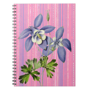 Vintage Style Akelei-Blumen-Journal-Notizbuch Notizblock