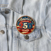 Vintage-Style America's 250th Birthday Button (Beispiel)