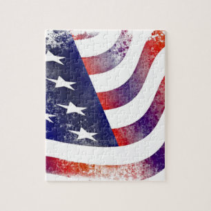 Vintage Style Amerikanische Flagge Puzzle