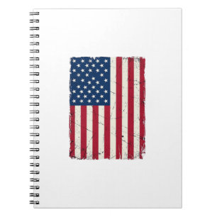 Vintage-Style Amerikanische Flagge Vektor-Shirt-De Notizblock