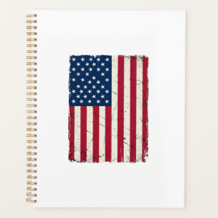 Vintage-Style Amerikanische Flagge Vektor-Shirt-De Planer