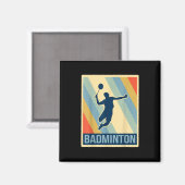 Vintage Style Badminton T-Shirt  Magnet (Vorderseite/Rückseite)