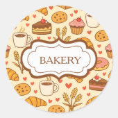 Vintage Style Bakery Runder Aufkleber (Vorderseite)