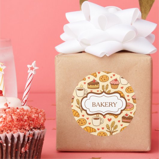 Vintage Style Bakery Runder Aufkleber (Party)