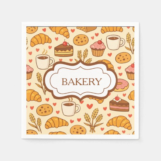 Vintage Style Bakery Serviette (Vorderseite)