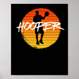 Vintage Style Basketballspieler Sonnenuntergang 2 Poster