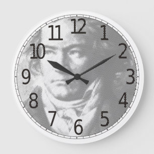 Vintage Style Beethoven Portrait Große Wanduhr