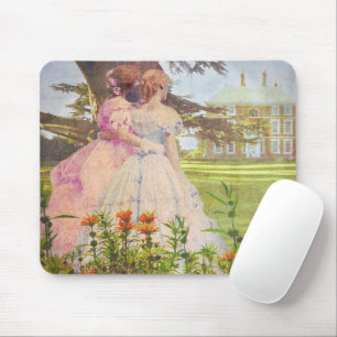 Vintage Style beste Freundinnen beim Spaziergang i Mousepad