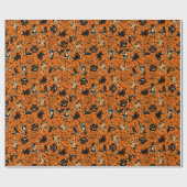 Vintage Style Black and Orange Halloween Geschenkpapier (Flach)