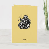 Vintage Style Black Ink Illustration Of Santa  Karte (Rückseite)