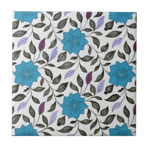 Vintage-Style Blau China Mohn Blumenmuster Fliese