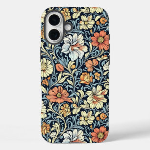 Vintage-Style blaue botanische Muster-Hülle-M iPhone 16 Plus Hülle