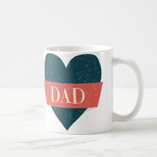 Vintage Style Blaues Herz Papa Tasse