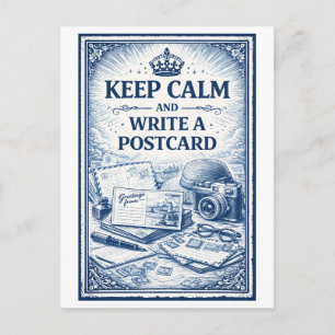 Vintage-Style "Bleib ruhig" "Schreib eine Postkart Postkarte