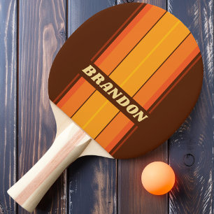 Vintage Style Board Streifen mit Namen Tischtennis Schläger