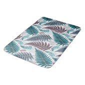 Vintage-style botanical fern leaves badematte (Schrägansicht)