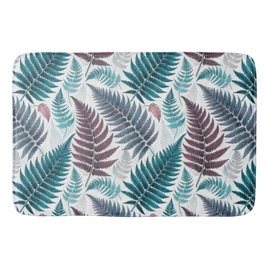 Vintage-style botanical fern leaves badematte (Vorderseite)