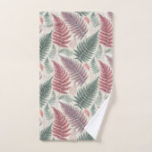 Vintage-style botanical fern leaves badhandtuch set (Handtuch)