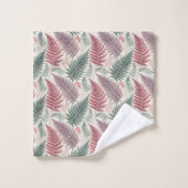 Vintage-style botanical fern leaves badhandtuch set (Waschlappen)